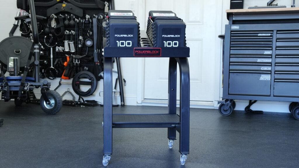 NÜOBELL-S Adjustable Dumbbells 15 PowerBlockPro100EXP wstand 1